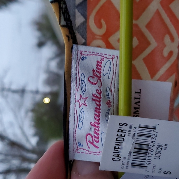 Panhandle Slim Women's Knit Top. Black/Orange/Blue. Size Small. NWT. USA. - Picture 3 of 10